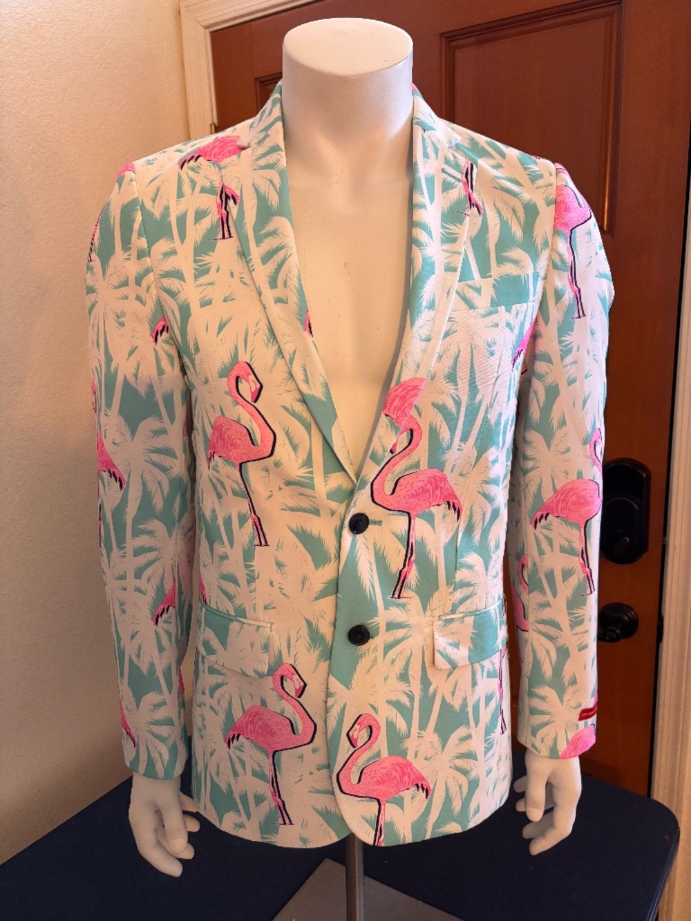 New mens size 36 Shinesty Tropical Flamingo print sportcoat